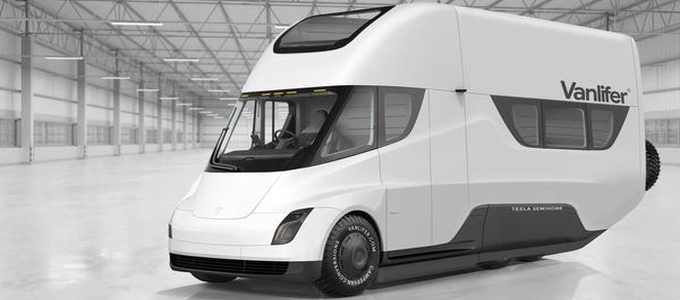 Autonóm lakóautó Tesla Semi alapokon